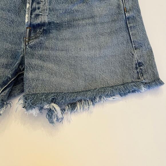 AGOLDE Parker Long Short 25 Medium Wash Wheel Cutoff Button Fly 4" Inseam - Picture 4 of 12